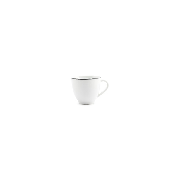 BonBistro - Kop 20cl black rim Basic White (Set van 6)