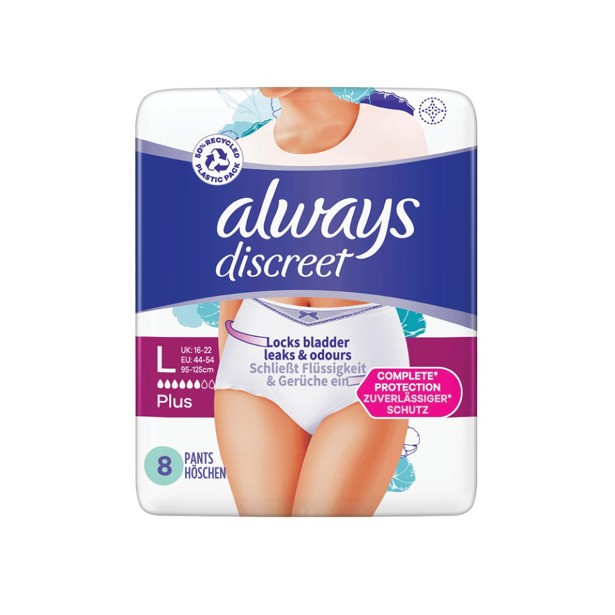 Always - Discreet Pants Large Plus 6 (4 x 8 stuks)