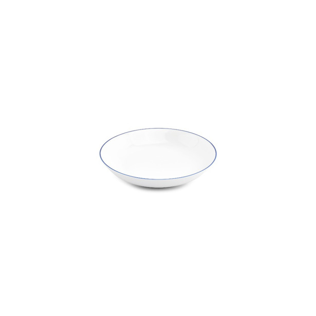 BonBistro - Diep bord 21xH4cm coupe blue rim Basic White (Set van 6)