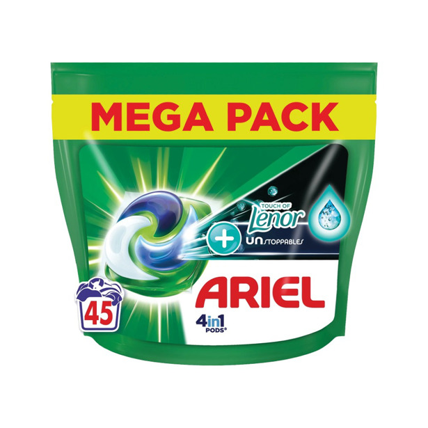 Ariel - 4 in 1 Pods + Lenor Unstoppables (3 x 45 Pods)