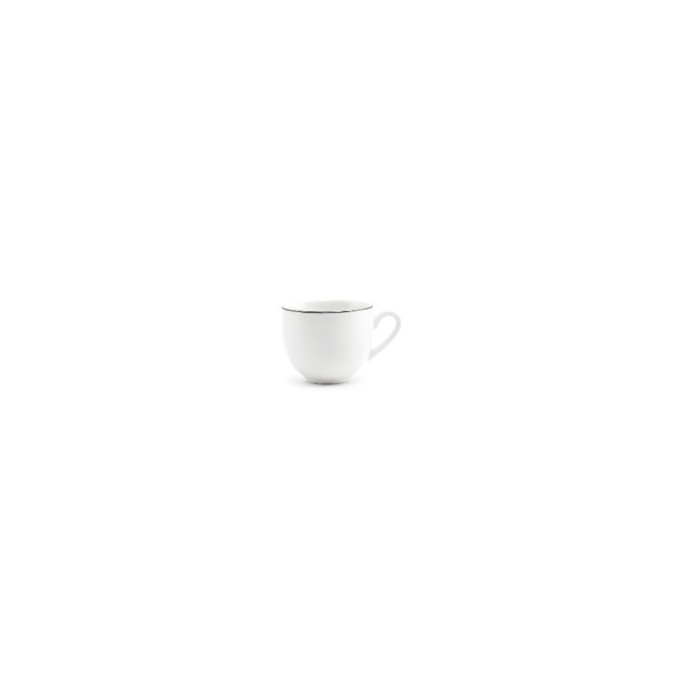 BonBistro - Mokkakop 10cl black rim Basic White (Set van 6)