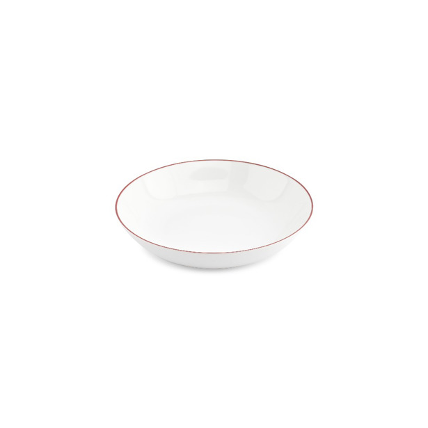 BonBistro - Kom 21xH4cm coupe burgundy rim Basic White (Set van 6)