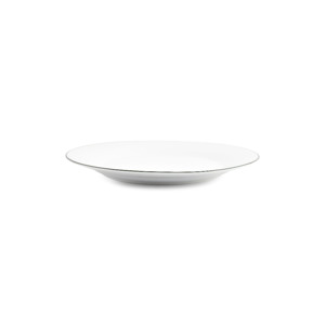 BonBistro Plat bord 27cm green rim Basic White (Set van 6) 5410595767106