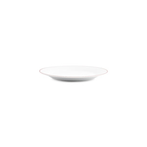 BonBistro Plat bord 20cm burgundy rim Basic White (Set van 6) 5410595767250