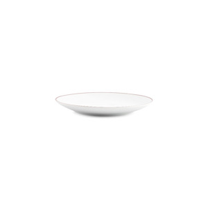 BonBistro Plat bord 20,5cm coupe burgundy rim Basic White (Set van 6) 5410595767311