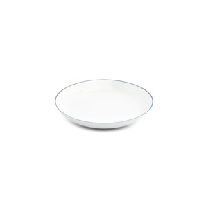 BonBistro Diep bord 27xH4cm coupe blue rim Basic White (Set van 6) 5410595760671