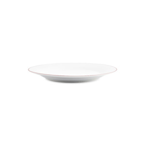 BonBistro Plat bord 27cm burgundy rim Basic White (Set van 6) 5410595767274