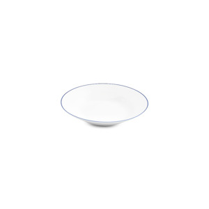 BonBistro Diep bord 23xH4cm blue rim Basic White (Set van 6) 5410595760602