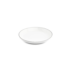 BonBistro Diep bord 27xH4cm coupe black rim Basic White (Set van 6) 5410595760503