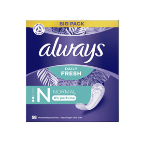 Always Pantyliners Daily Fresh Normal 0% Parfum (4 x 58 stuks) 8006540806708