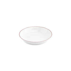 BonBistro Kom 21xH4cm coupe burgundy rim Basic White (Set van 6) 5410595767342